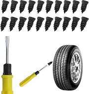 20 Pcs Car Tire Repair Nails,Car Tyre Puncture Repair Kit,Tire Repair Rubber Nail Rubber Tire Screws with Screwdriver Rubber Tire Repair Plugs, Fast Self-Service Car Puncture Repair,for Car Motorcycle