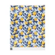 Blue Background With Lemons Option 1 Wrapping Papers