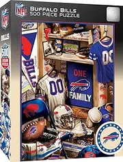 MasterPieces Game Day 500 Piece Jigsaw Puzzle for Adults - NFL Buffalo Bills Locker Room - 15"x21"