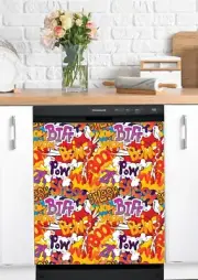 Dishwasher Magnet Cover - Reusable Magnetic Tiles Decal - Pack of 4 Tiles - V061