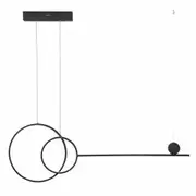 Fiorentino Bici Modern Abstract Metal 40W LED Circle Pendant Light - Black