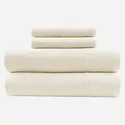 Intelligent Design Sheet Set Cotton Jersey Knit Blend, Soft & Breathable Sheets All Season Cotton Blend Sheet Set Feels Cool & Smooth, Deep Pocket Fits Up to 16" Mattress, Queen Oatmeal 4 Piece