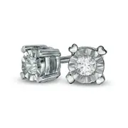 0.1 CT. T.W. Diamond Solitaire Stud Earrings in 10K White Gold