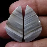 100% Natural Lovely Pair White MONTANA Agate 36.20 Cts. Cabochon Loose Gemstone