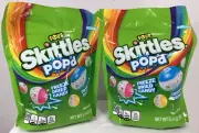 2 Sour Skittles Pop'd Freeze Dried Candy 5.5 oz Bag Chewy Candies