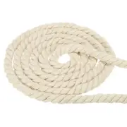 5/8inx82ft Twisted Cotton Rope 3 Strand Tug of War Rope with Sealing Tape Beige