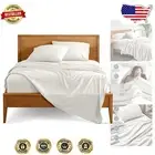 3 Piece Twin Sheet Set - Luxury Double Brushed Microfiber, Easy Fit, Cream