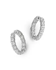 Diamond Inside Out Hoop Earrings in 14K White Gold, 3.60 ct. t. w.