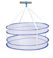 White mesh Hanging Weed Drying Rack herb Dry net Flat Light Clothes Dryer 2 L...