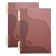 2Pcs 8"x6" Inch Spiral Notebook Refillable Meeting Graduation, Brown