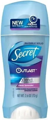 Secret Outlast Xtend Clean Lavender Invisible Solid Deodorant 2.6 oz 1120, 2 CT