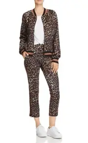 $480 NWT PAM & GELA 2pc Leopard Tracksuit Set Jacket + Pants RARE FIND! Sz P XS