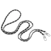 55 Inch Purse Chain Strap, Bag Chains for Handbags, Black/Silver Tone