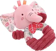 RORPOIR Pink Plush Baby Hand : Lovey Elephant Soft - Newborn Sensory Stuffed Animal with Crinkle Sound for Early Development