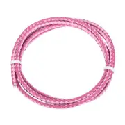 Round Braided Leather Cord Bolo Leather Cord 3mm x 1m Rose And Pink