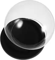 GREENADSCAPE Round Glass Display Dome with Wood Base Cloche Bell Jar for DIY Snow Globe Fairy Light Plant Figures Eternal Flower Preservation