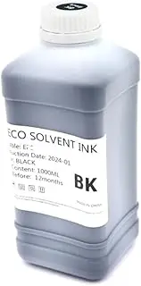 1000ML Eco-Solvent Ink - Compatible with TX800 XP600, Compatible with Roland VS-640 VS-540 LEF-20 LEC-300, Compatible with Mimaki(Black)