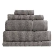 5pc Renee Taylor Cambridge 650GSM Textured Bath/Hand/Face Towel Mat Set Fossil