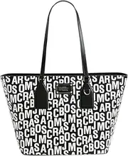 [Marc Jacobs] Large Trademarc Top Zip Tote Shoulder Bag (Black White)