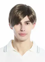 Wig Men's Wig Short Smooth Parted Parting Braun Gold Brown Wig