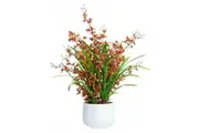 78cm Dancing Lady Orchid Plant in Pot Artificial Flower Plant Decor - Orange
