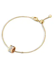 Georg Jensen 18K White, Rose & Yellow Gold Fusion Diamond Pave Charm Link Bracelet