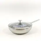 Blue Diamond Cookware Tri-Ply Stainless Steel Ceramic 11" Wok Pan, Silver New