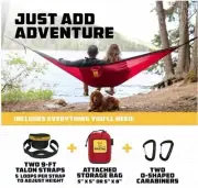 New ! Wise Owl Outfitters Portable Double Hammock w/Tree Straps, for Camping