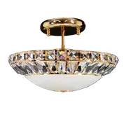 Vencha C-938 3-Light Crystal Close to Ceiling Light - Gold