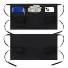 2 Pack Waitress Aprons Server Aprons with 3 Pockets Men Cotton 2 Pack Black