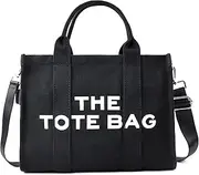 [EASRTA] Tote Bag for Women, Canvas Tote Bag, Travel Tote Bag, Women Shoulder Bag, Crossbody Bag, Women Handbag (BLACK)