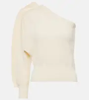 [Max Mara] Max Mara Markus one-shoulder jersey top UK 20 beige