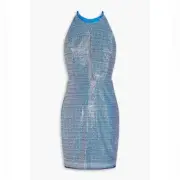 Aidan Mattox Sequin Halter Mini Dress with Cutout Sz 10