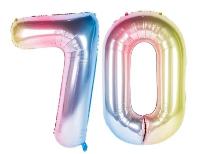 40" 70 Gradient Unicorn Pink Foil Number Balloons Birthday Float Helium Princess
