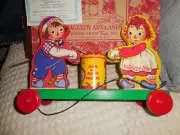 1997 FISHER PRICE Limited Edition Raggedy Ann & Andy Toy Fest, Pull Along New
