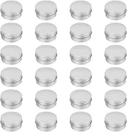 Dylvan 24 Aluminum Cans of Cosmetics Storage Containers, 5g/5ml Empty Refillable Aluminum Cans of Cosmetics Cosmetics Sample Storage Containers and Bottles for Lipstick,Silver