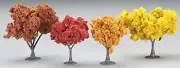 Woodland Scenics TR1576 N/HO Fall Color Deciduous Trees 2-3" (23) Train Scenery