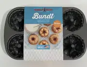 NEW Bundt Nordic Ware Garland 6 Mini Cupcake Cakelet Pan Non Stick 14x9x2