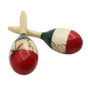 2Pcs Maracas Large Colorful Wood Rumba Shakers Rattle Percussion Instrument J3L3