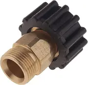 KESOTO Pressure Washer Hose Couplings Screw M22 Male/14mm To M22 Female/15mm - Black+Golden, A2
