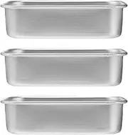 Luxshiny 3pcs Serving Tray Loaf Pan Nonstick Rectangular Loaf Pan Small Loaf Tin Mini Cake Pan Stainless Steel Baking Pans Mini Oven Mini Cupcake Pans Cake Baking Tray Alloy Can