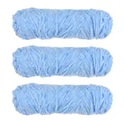 3 Skeins Chenille Yarn Soft Blanket Yarn 3x100gr/3.5oz (3x131yds) Light Blue