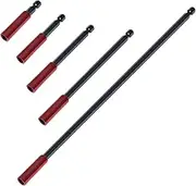 5PCS Magnetic Bit Holder for Impact Driver, 1/4" Hex Shank Screwdriver Extension Bar 50/60/100/150/300MM Drill Bit Extension for Impact Driver Screw Nut Drill Tool Compatible with Bosch Makita Dewalt