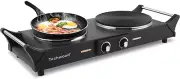 1800W Portable Electric Double Burner Hot Plate Cooktop Cooking Stove For Home