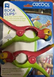 NEW O2COOL Boca Beach Towel Holders Or Clips Parrot