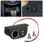 Auxiliary Dual USB/Power Outlet DC 12V Car Lighter Socket Plug Adapter