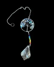 Crystal Rainbow Maker Pendant, Hanging Suncatcher, Tree Of Life,7 Chakra Hanging