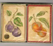 Caspari LARGE TYPE Playing Cards - Sealed Package - Golden Fruit Pattern