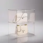 Large 6 Pack Clear PET Handbag Storage Organizer for Closet, Acrylic Display Case for Handbag and Purse, Purse Organizer for Closet with Magnetic Door for Book, Toys, Hat