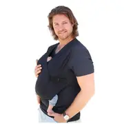 Dad Shirt Baby Carrier Kangaroo Big Pocket Vest T-shirt Men's Care Bonded Shirt Baby Wrap Carrier Newborn To Toddler Babywearing For Dads,navy Blue L
